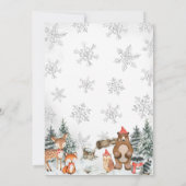 シルバーウィンターウッドランド赤ちゃんシャワー 招待状 (裏面)