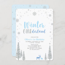 シルバーウィンターオネダーランドボーイ1歳の誕生日パーティー