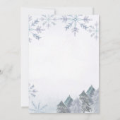 シルバーウィンターオンデアランド1歳の誕生日招待状。 招待状 (裏面)