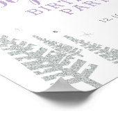 シルバーウィンターガールバースデーパーティーウェルカムサイン ポスター (角)