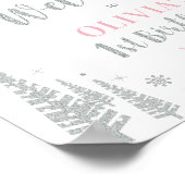 シルバーウィンターガール1st誕生日パーティーウェルカムサイン ポスター (角)