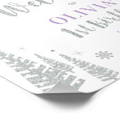 シルバーウィンターガール1st誕生日パーティーウェルカムサイン ポスター (角)