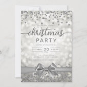 シルバーウィンターグラムカンパニークリスマスリボン 招待状 (正面)