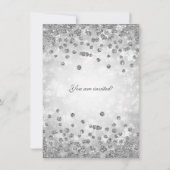 シルバーウィンターグリッタースノーフレーク | 1歳 招待状 (裏面)
