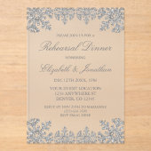 シルバーウィンタースノーフレークリハーサルディナー アクリル招待状 (正面)