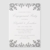 シルバーウィンタースノーフレーク婚約パーティ ベラム紙招待状 (正面)