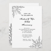 シルバーウィンタースノーフレーク記念日パーティー招待状 招待状 (正面/裏面)