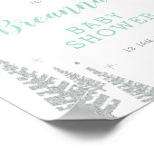 シルバーウィンターボーイ誕生日パーティー歓迎サイン ポスター (角)