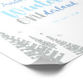 シルバーウィンターボーイ誕生日パーティー歓迎サイン ポスター (角)