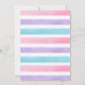 シルバーウィンターユニコーンレインボー誕生日 招待状 (裏面)