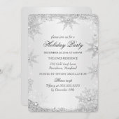 シルバーウィンターワンダーランドクリスマスホリデーパーティー2 招待状 (正面/裏面)