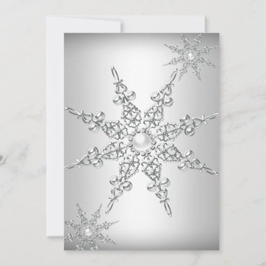 シルバーウィンターワンダーランドクリスマスホリデーパーティー2 招待状 (裏面)