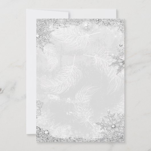 シルバーウィンターワンダーランドクリスマスホリデーパーティーA 招待状 (裏面)