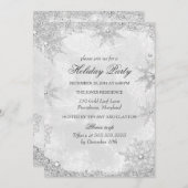 シルバーウィンターワンダーランドクリスマスホリデーパーティーA 招待状 (正面/裏面)