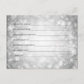 シルバーウィンターワンダーランドブライダルシャワーアドバイス インビテーションポストカード (裏面)