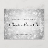 シルバーウィンターワンダーランドブライダルシャワーアドバイス インビテーションポストカード (正面)