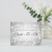 シルバーウィンターワンダーランドブライダルシャワーアドバイス インビテーションポストカード (スタンド正面)