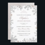 シルバーウィンターワンダーランド赤面スウィート16th誕生日 招待状<br><div class="desc">リトルモダンベイリー店でフローラ誕生日招待状をもっと！</div>