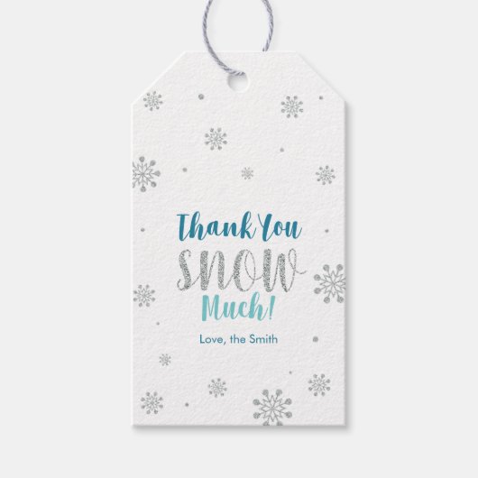 シルバーウィンターワンダーランド雪がたくさん ギフトタグ (正面)