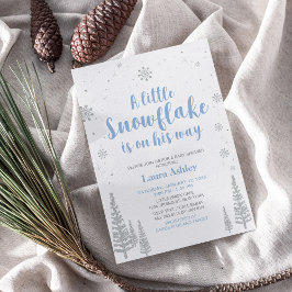 シルバーウィンターワンダーランド，男の子の赤ちゃんシャワー/散水 招待状