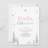 シルバーウィンター ワンダーランド 1st バースデーパーティー 招待状 (正面)