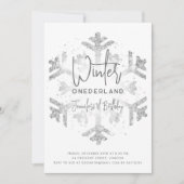 シルバーウィンターONEDERLAND 1stバースデーフェイクグリッター 招待状 (正面)