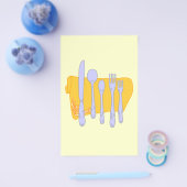 シルバーウェアとナプキンカスタムメニューフライヤーテンプレート チラシ (シングル)