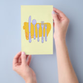 シルバーウェアとナプキンカスタムメニューフライヤーテンプレート チラシ (ハンドル)