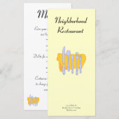 シルバーウェアとナプキンカスタムメニューフライヤーテンプレート メニュー (正面/裏面)