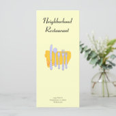 シルバーウェアとナプキンカスタムメニューフライヤーテンプレート メニュー (スタンド正面)