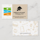 シルバーウェアのロゴ |レストランのオーナー |レザー 名刺 (正面/裏面)