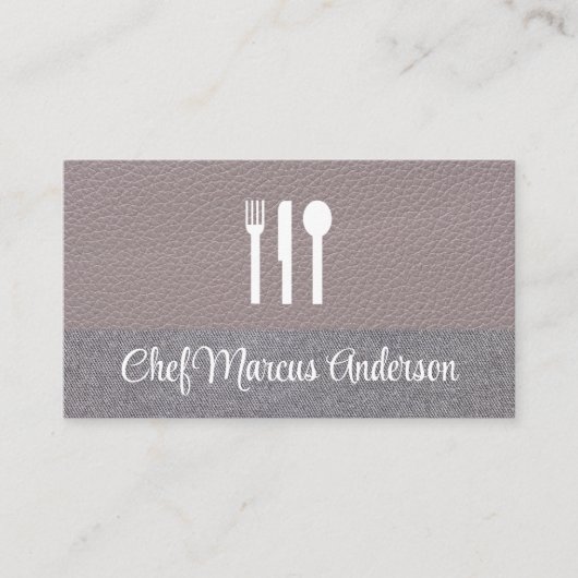 シルバーウェアアイコン |レザー |リネン 名刺 (正面)