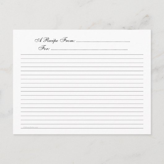 シルバーウェアカスタムレシピカードテンプレート ポストカード (裏面)