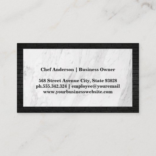 シルバーウェアレストランロゴ | 大理石 | れんが 名刺 (裏面)