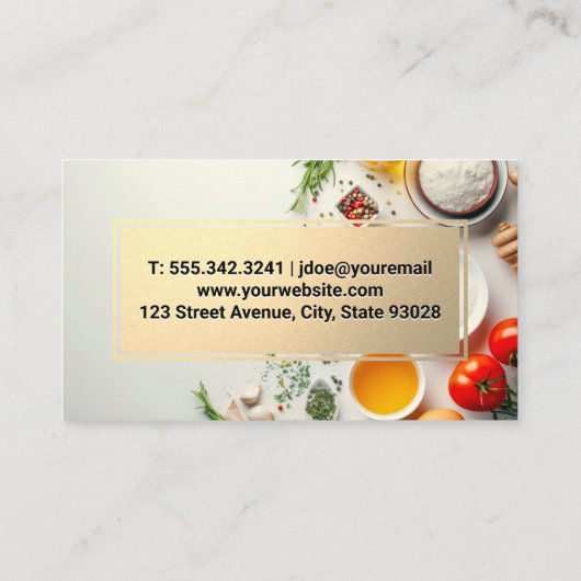 シルバーウェアロゴ | 料理成分 名刺 (裏面)