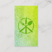 シルバーウェアロゴ | 緑のグリッターアイコン 名刺 (正面)