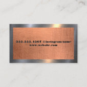 シルバーウェアロゴ |金属銅の背景 名刺 (裏面)