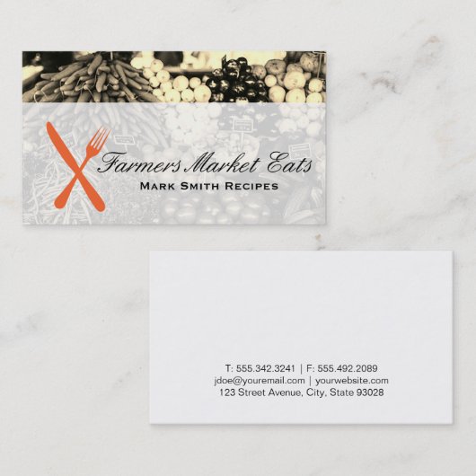 シルバーウェア料理マスターシェフ農家市場 名刺 (正面/裏面)