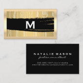 シルバーウェア金ゴールドブラッシュメタル 名刺 (正面/裏面)