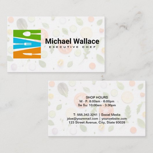 シルバーウェア食品ロゴ |野菜の名刺 名刺 (正面/裏面)