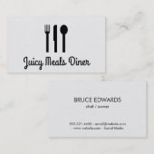 シルバーウェア/リネンパターン 名刺 (正面/裏面)