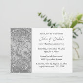 シルバーウェディングアニバーサリーの花の渦 招待状 (スタンド正面)