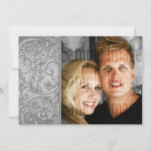 シルバーウェディングアニバーサリーの花の渦 招待状 (裏面)