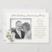 シルバーウェディングアニバーサリーオーキッドフォトテンプレート 招待状 (正面)