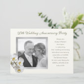 シルバーウェディングアニバーサリーオーキッド写真テンプレート 招待状 (スタンド正面)