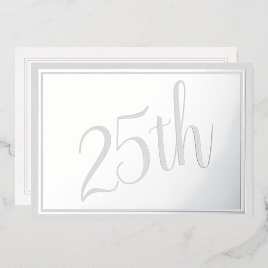 シルバーウェディング 25周年記念 フォイル招待状 箔招待状 (正面/裏面)