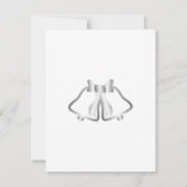 シルバーウェディングRSVPカードベルとリボン 出欠カード (裏面)