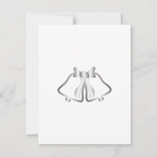 シルバーウェディングRSVPカードベルとリボン 出欠カード (裏面)