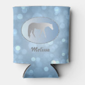 シルバーウエスタンプレジャーホースオンブルーブローケ 缶クーラー (正面)