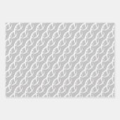 シルバーウエディングのファンシーなホワイトの結束シンボル ラッピングペーパーシート (正面3)